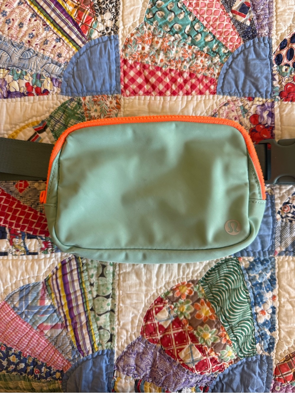 Lululemon Mint Green & Orange Belt Bag